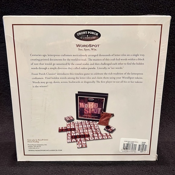 Word Spot Word Search Board Game From Front Porch Classics NEW Sealed Box - Picture 2 of 5